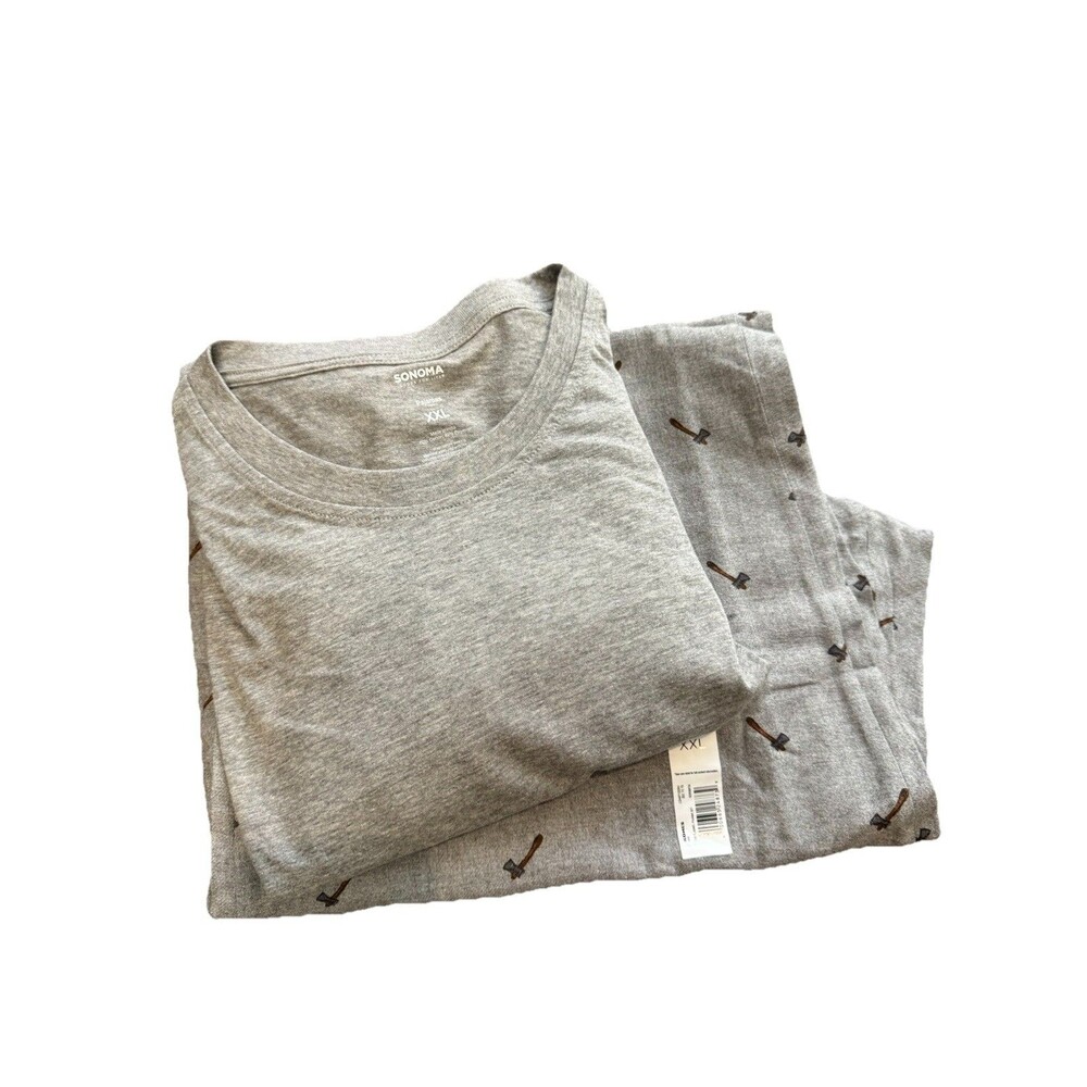 Sonoma Goods For Life Pajama XXL Gray Shirt & Flannel Set Pants Men’s